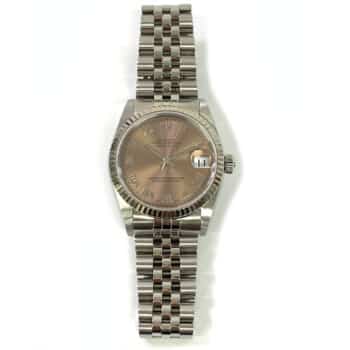 Rolex Datejust 31 Salmon Roman Dial 78274 Stainless Steel & White Gold Jubilee Watch 2000