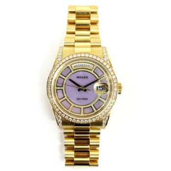 Rolex Day-Date 36 118388 Yellow Gold with Purple Dial Watch