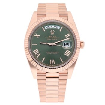 Rolex Day-Date 40 228235 Olive Green Dial Rose Gold Watch 2024 Box/Papers