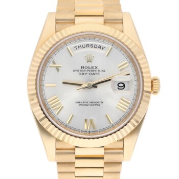 Rolex Day-Date 40 Presidential 228238-0002 Silver Dial Yellow Gold Watch Complete
