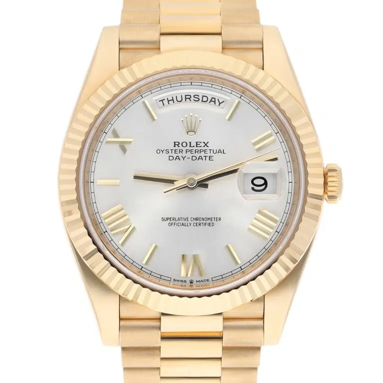 Rolex Day-Date 40 Presidential 228238-0002 Silver Dial Yellow Gold Watch Complete