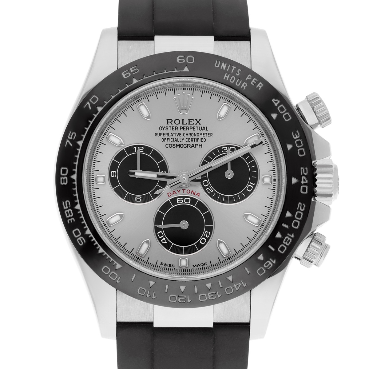 Rolex Daytona 116519LN Oysterflex Silver “Ghost” Dial 18K White Gold Watch