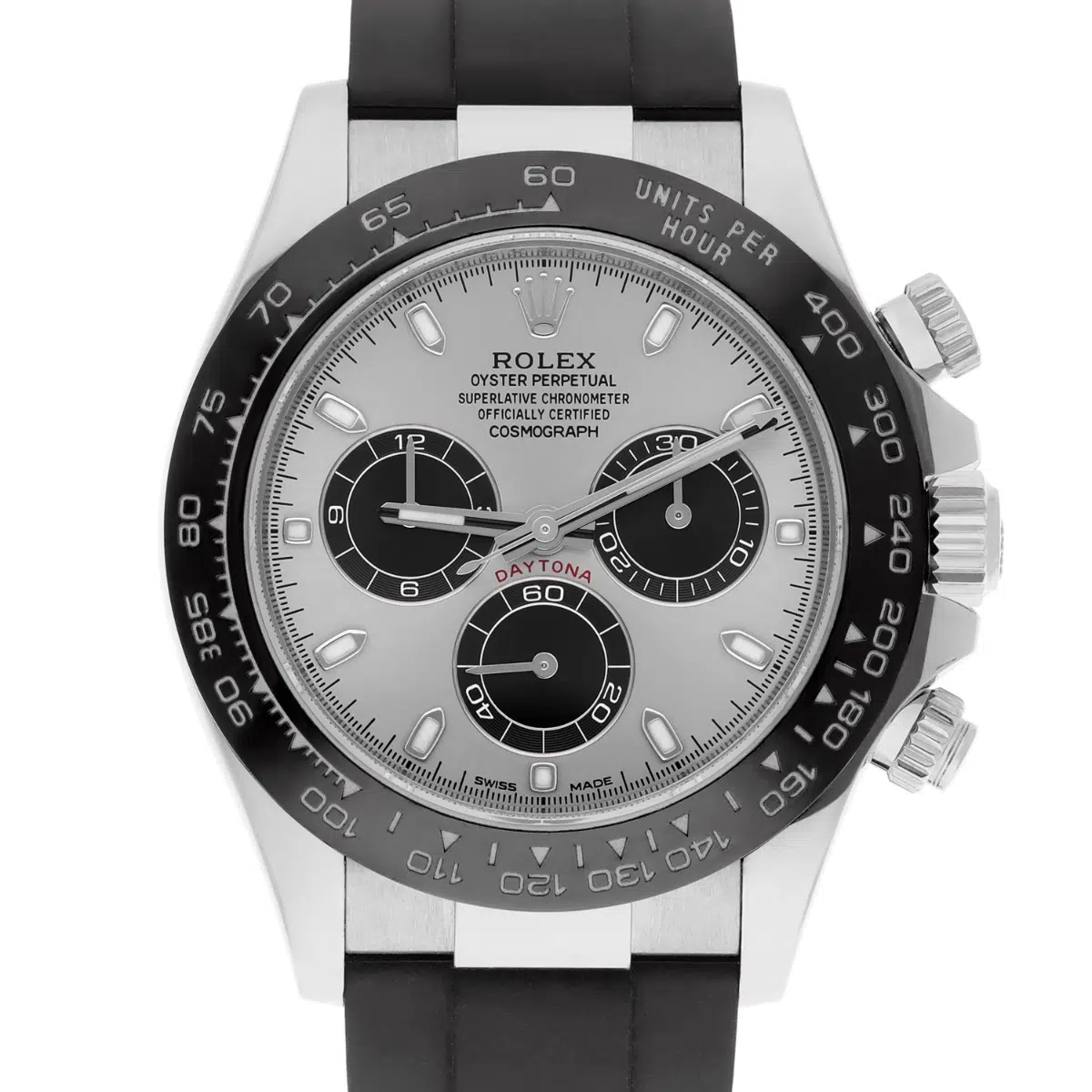 Rolex Daytona 116519LN Oysterflex Silver “Ghost” Dial 18K White Gold Watch