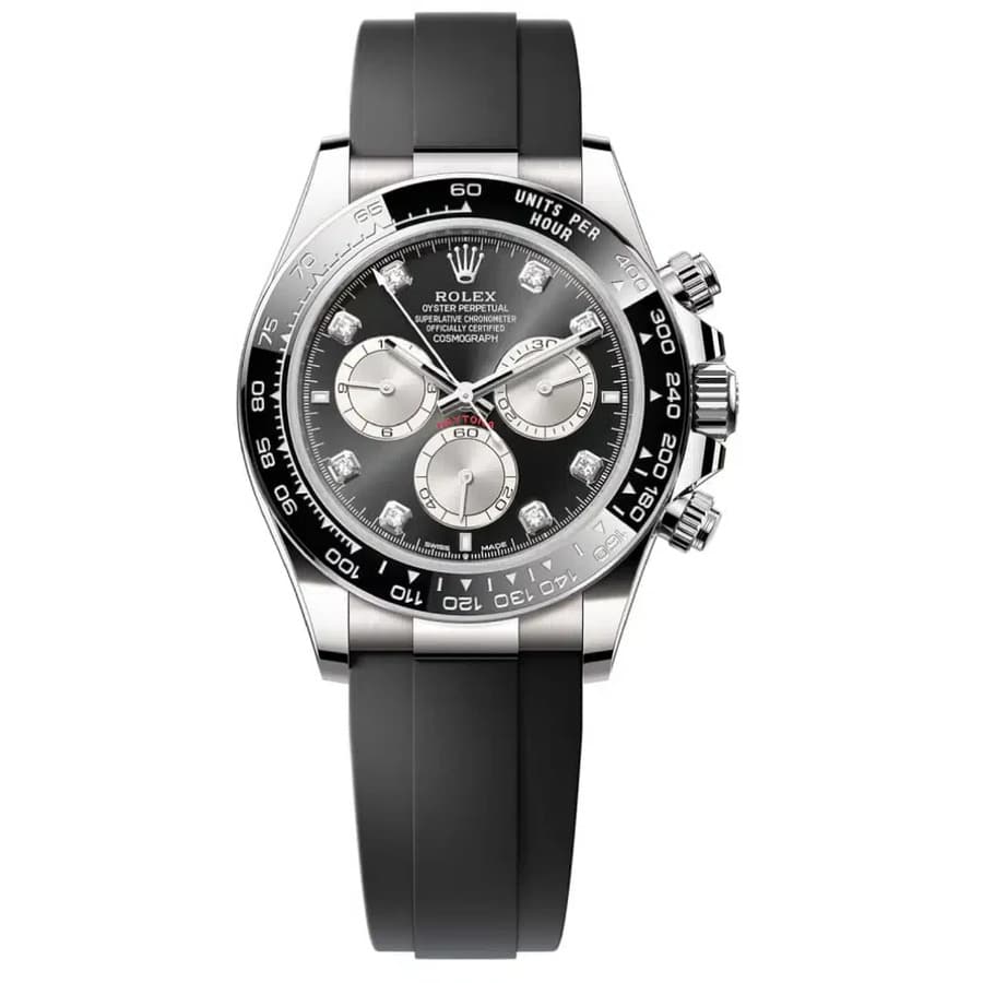 Rolex Daytona Oysterflex 126519LN-0004 40mm White Gold with Black Diamond Dial