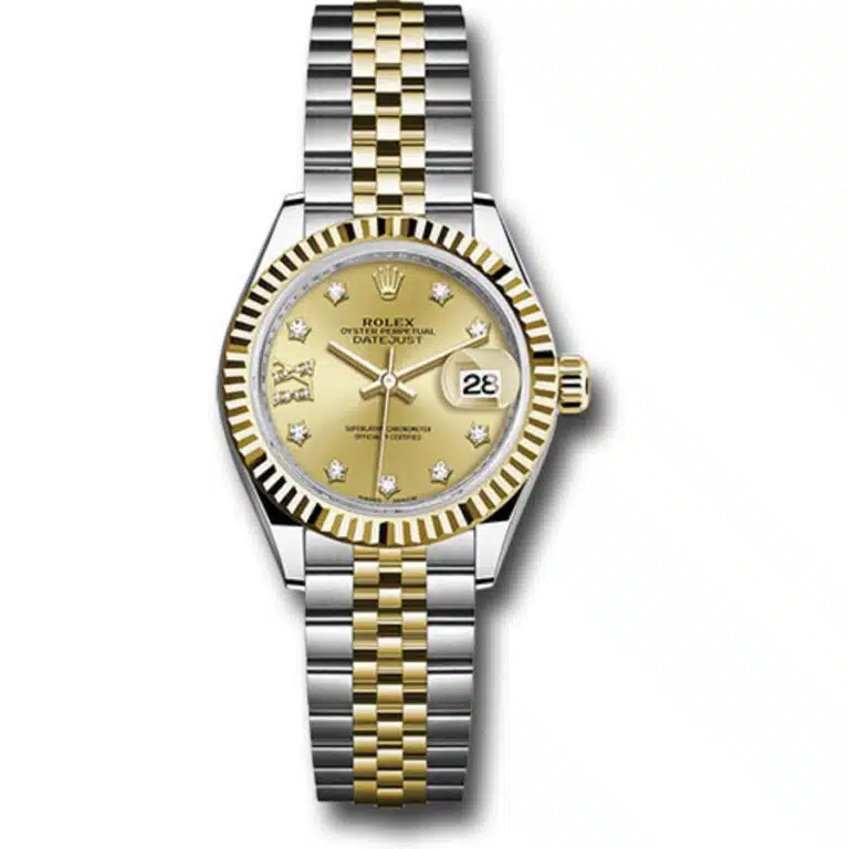 Rolex Lady-Datejust 28mm Jubilee 279173-0021 Stainless Steel & Yellow Gold Watch Champagne Star Diamond Dial