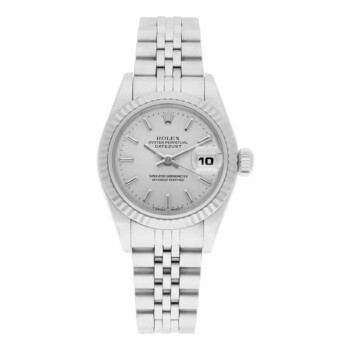 Rolex Ladies Datejust 26mm Silver Dial Fluted Bezel Jubilee Watch 69174