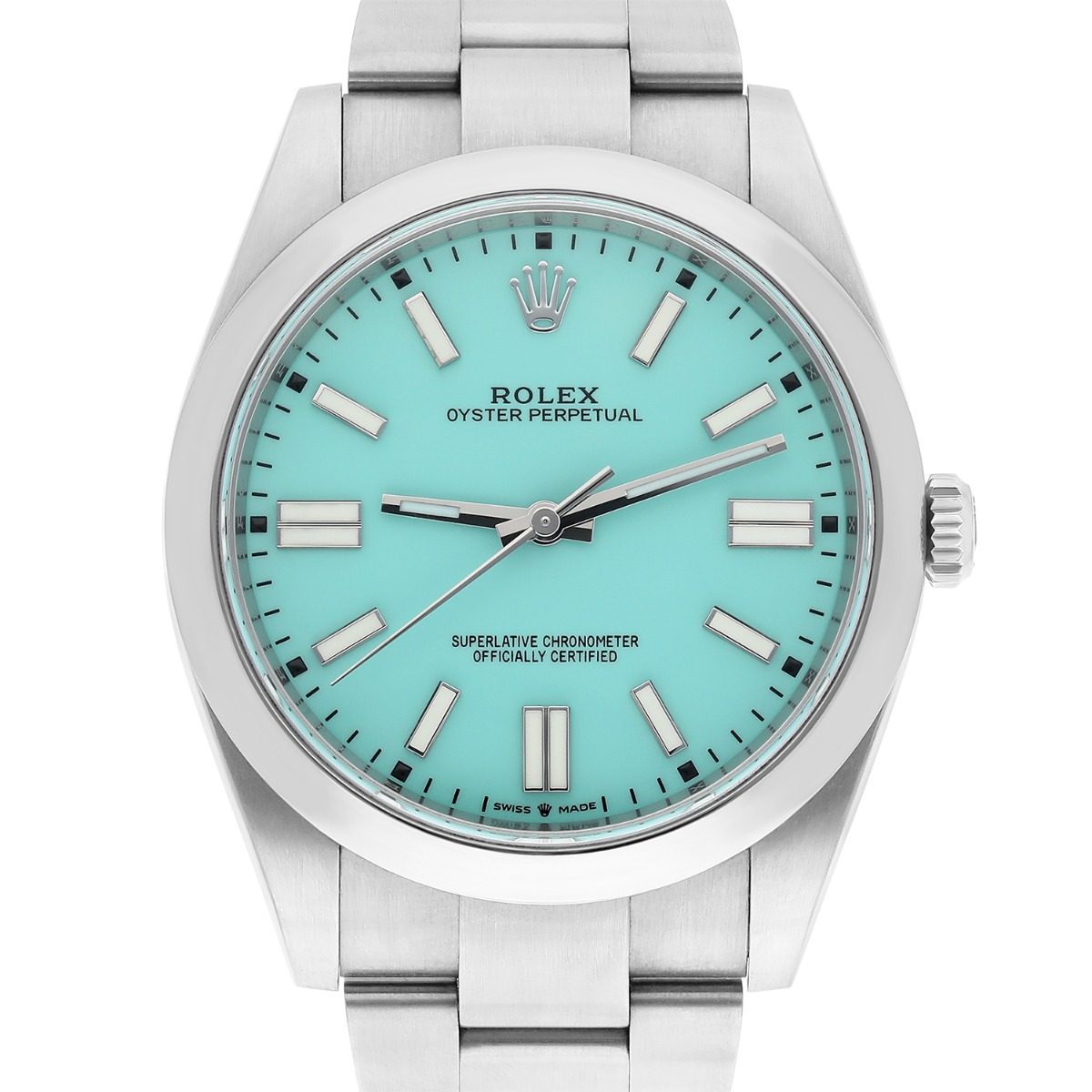 Rolex Oyster Perpetual 124300-0006 Tiffany Turquoise 41mm Stainless Steel Mint 2021