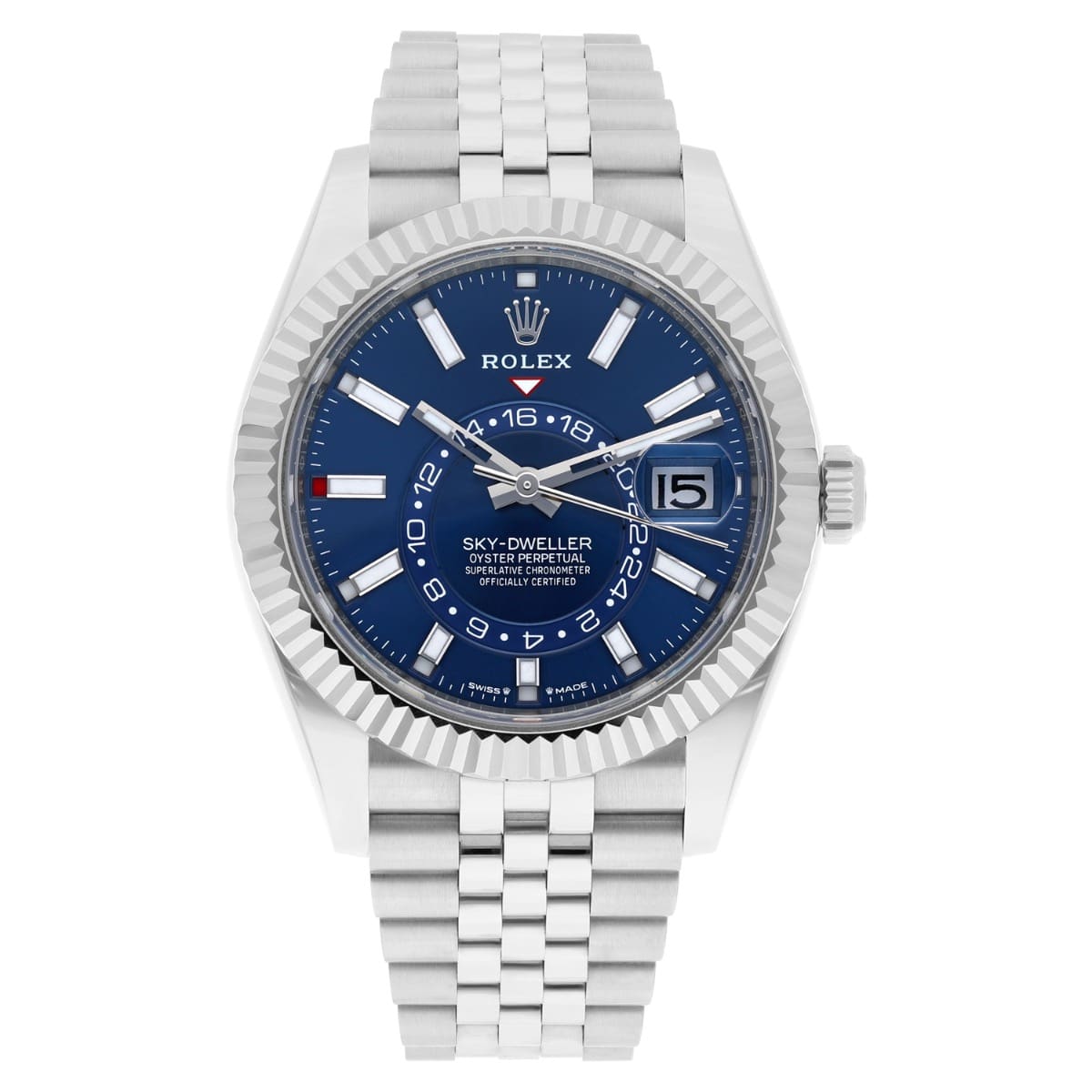 Rolex Sky-Dweller 336934 steel and white gold watch, blue dial