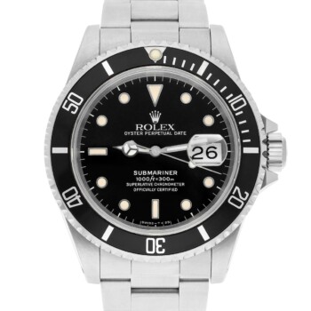 Rolex Men’s Submariner Date 16610 Stainless Steel 40MM Black Dial Circa 1989 Papers