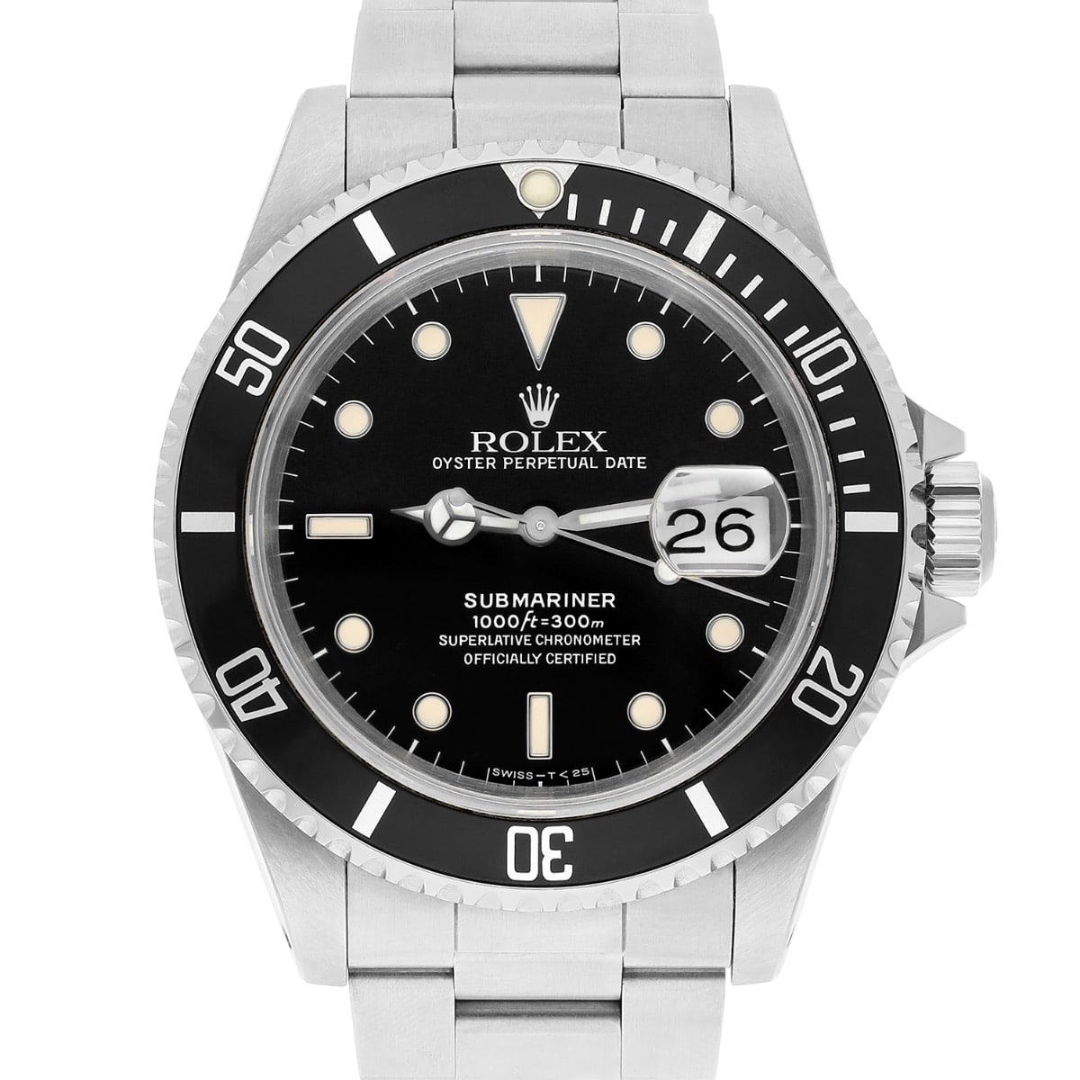 Rolex Men's Submariner Date 16610 Stainless Steel 40MM Black Dial Circa 1989 Papers