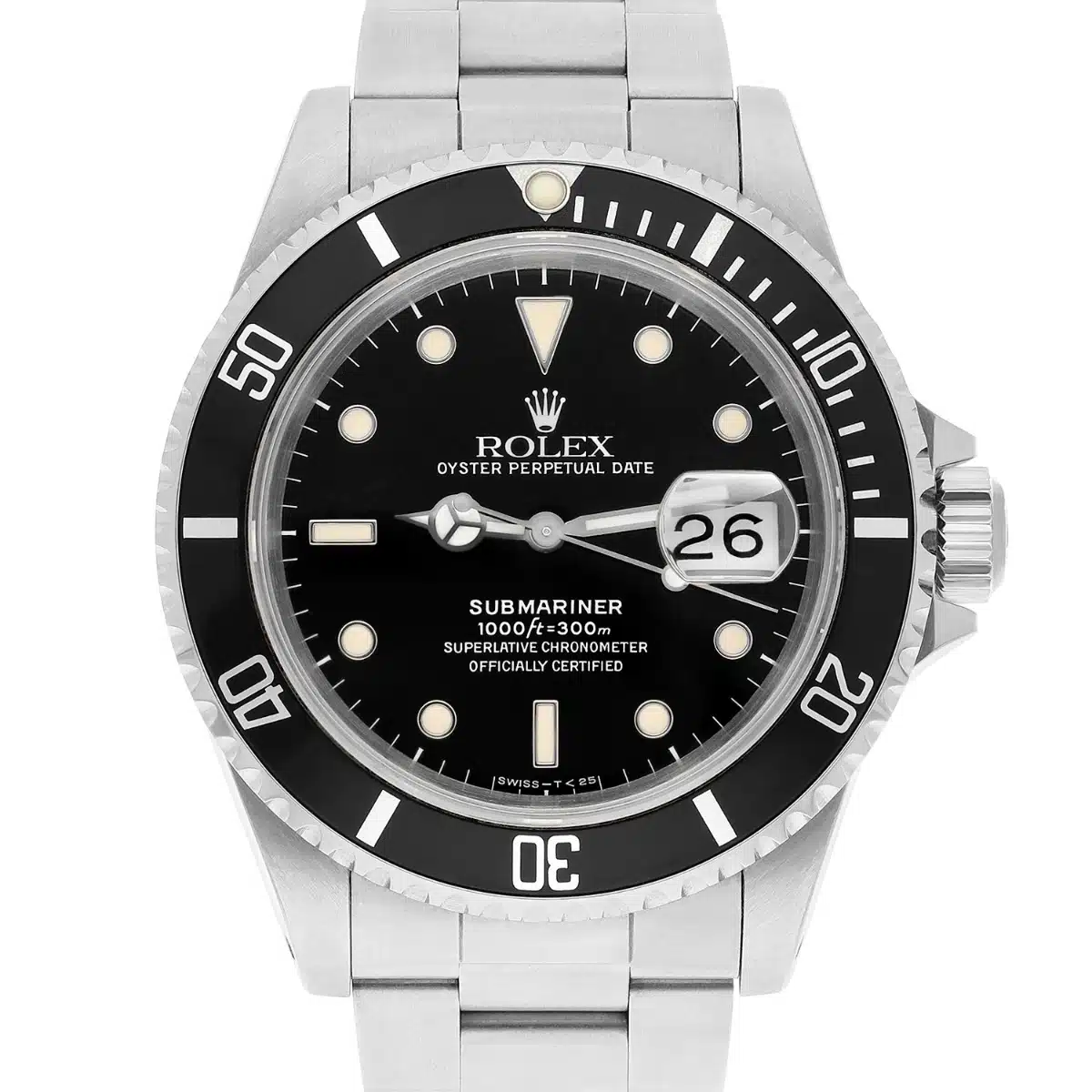 Rolex Men's Submariner Date 16610 Stainless Steel 40MM Black Dial Circa 1989 Papers