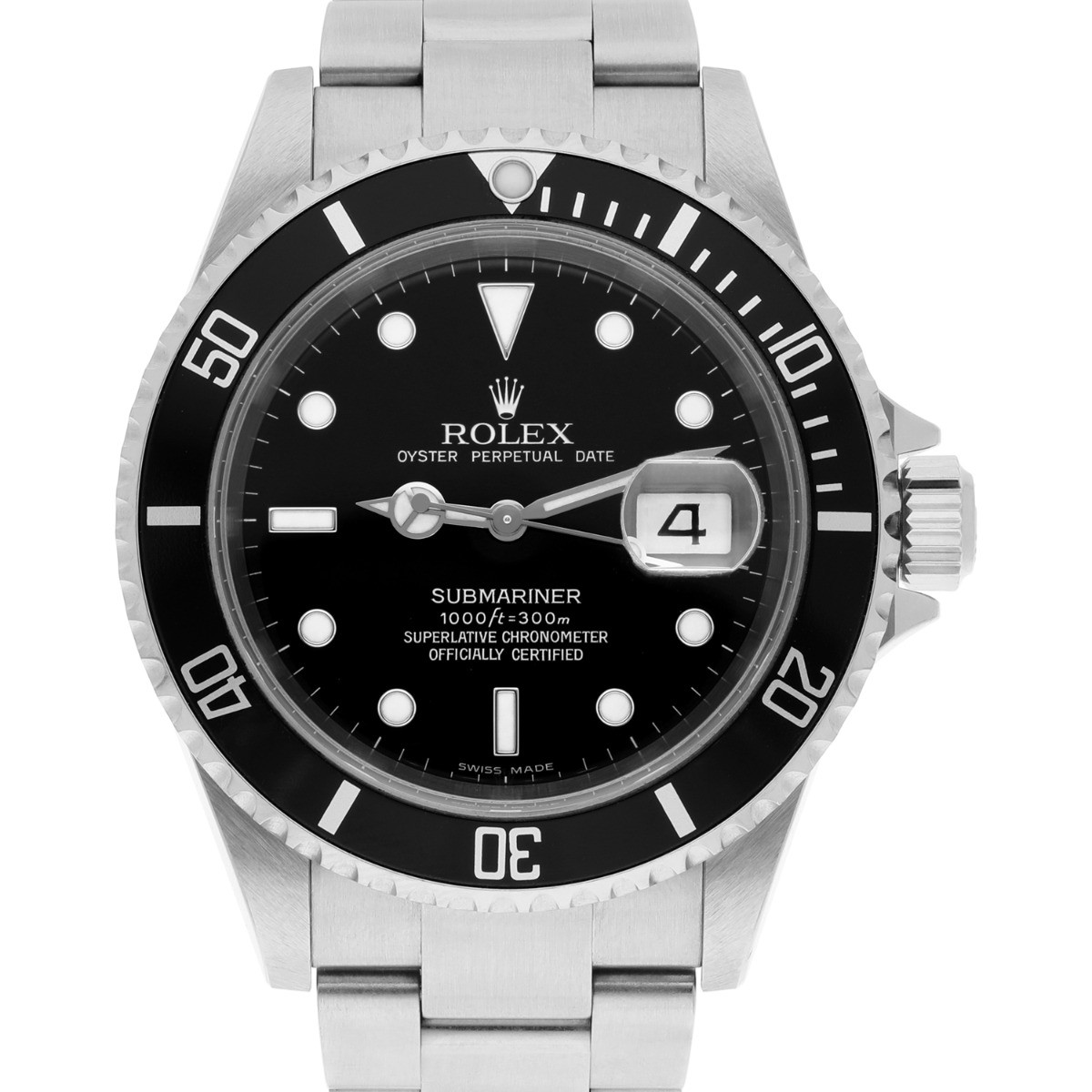 Rolex Men's Submariner Date 16610 Stainless Steel 40MM Black Dial Oyster Watch 1998