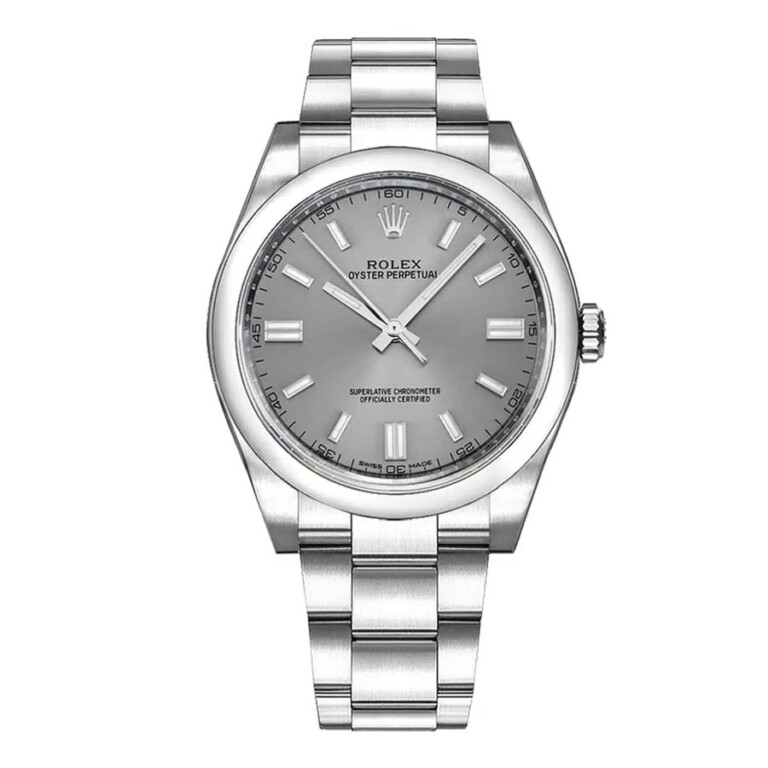 Rolex Oyster Perpetual 36mm Oyster 116000 Stainless Steel Watch Slate Grey Index Dial 2015