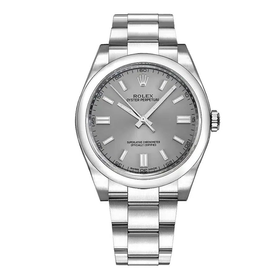 Rolex Oyster Perpetual 36mm Oyster 116000 Stainless Steel Watch Slate Grey Index Dial 2015