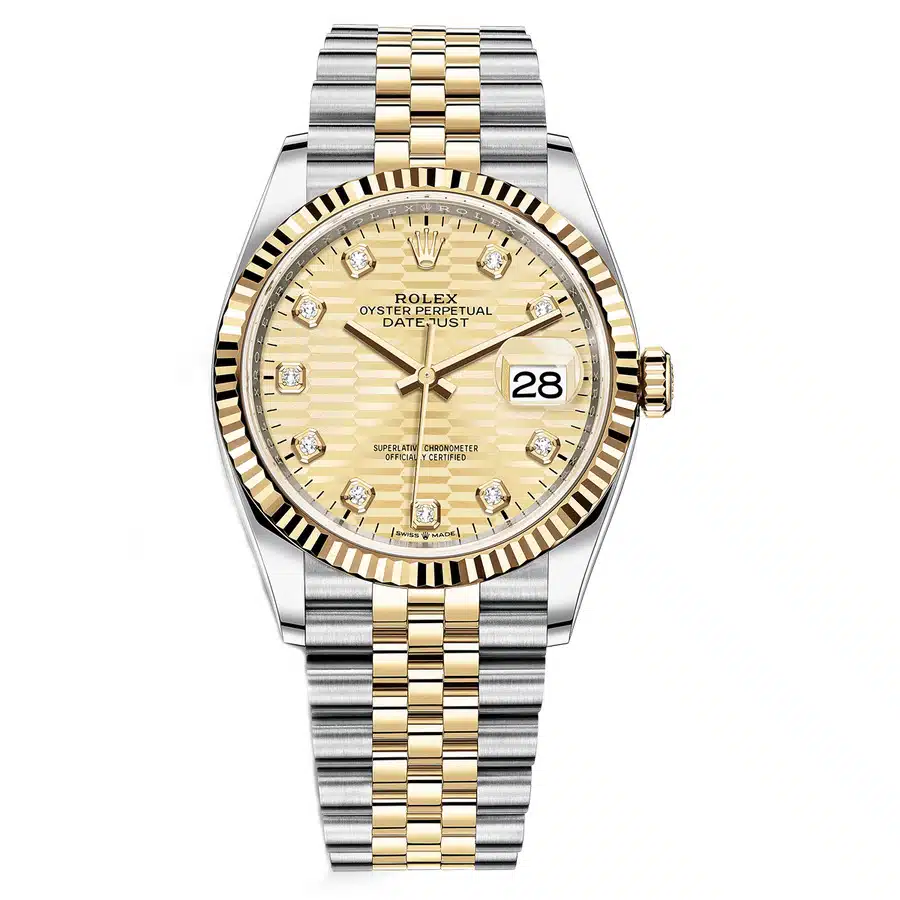 Rolex Datejust Champagne Fluted Motif Diamond 36mm 126233-0045 Stainless Steel & Yellow Gold 2024