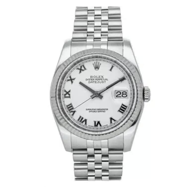 Rolex Datejust 36 16234 Jubilee Stainless Steel with White Roman Dial Watch 2000