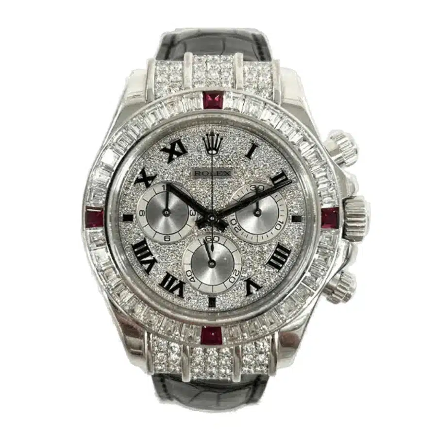 Rolex Daytona 116599 40mm White Gold with Pave Diamond Dial Watch