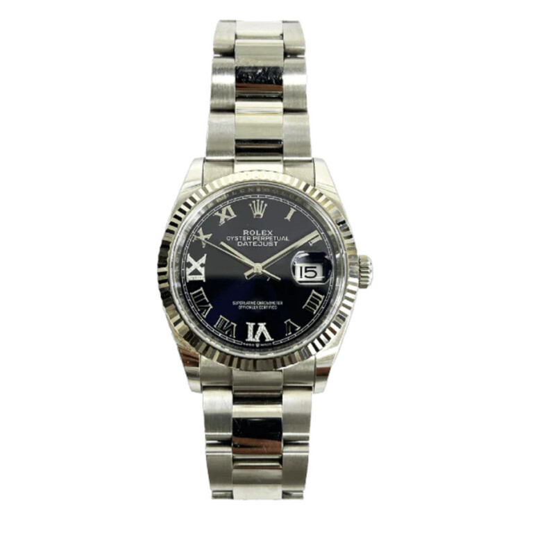 Rolex Datejust 36 126234 Oyster Stainless Steel with Purple Roman Diamond “VI” and “IX” Dial Watch 2021