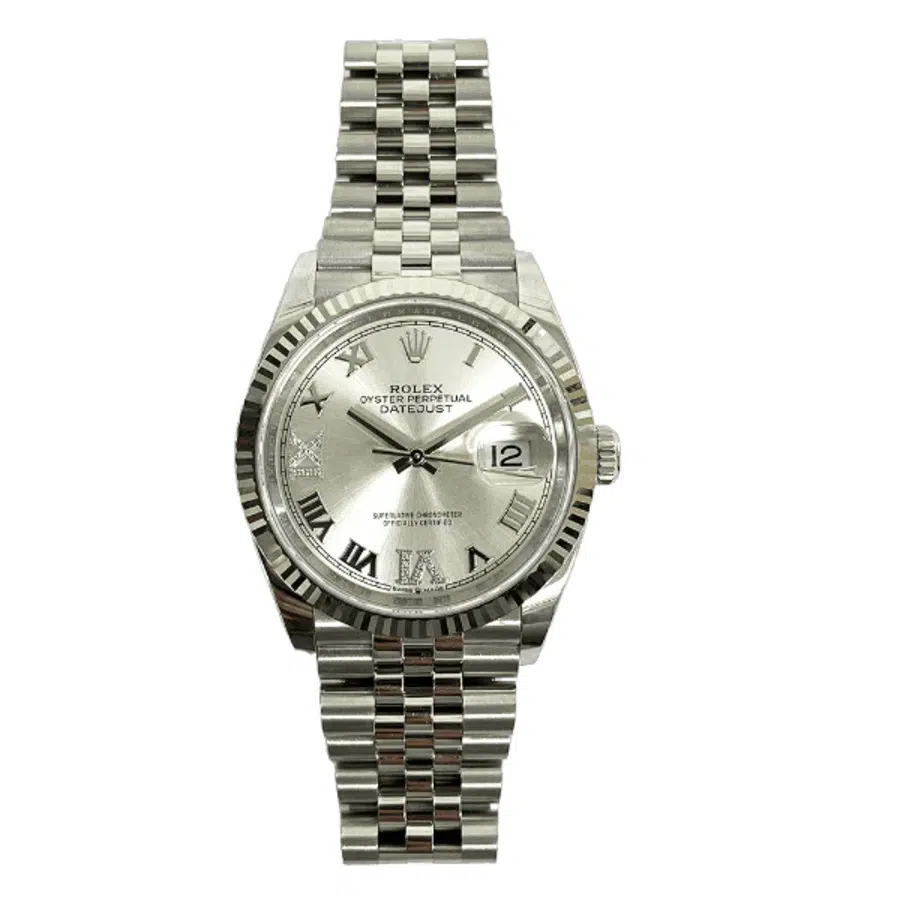 Rolex Datejust 36 Oyster Stainless Steel with Silver Roman Diamond “VI” and “IX” Dial Watch 126234 2021