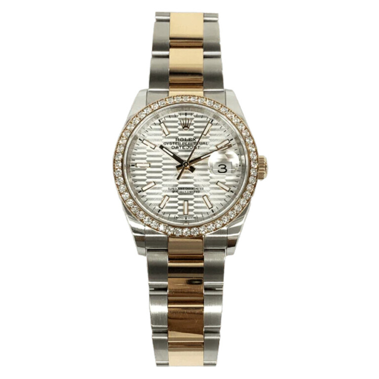 Rolex Datejust 36 Stainless Steel Rose Gold Silver Fluted Dial 126281RBR 2022