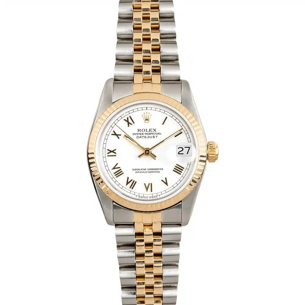 Rolex Datejust 31mm White Roman Two Tone Jubilee 68273
