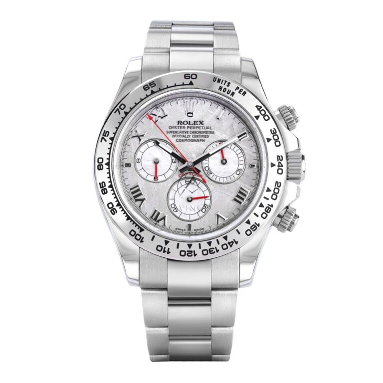 Rolex Cosmograph Daytona 40mm Oyster 116509 White Gold Watch Meteorite Roman Dial