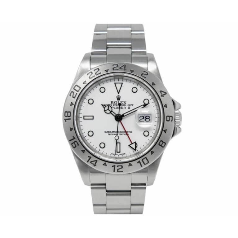 Rolex Explorer II 40mm Oyster 16570 Stainless Steel Watch White Dial 1999