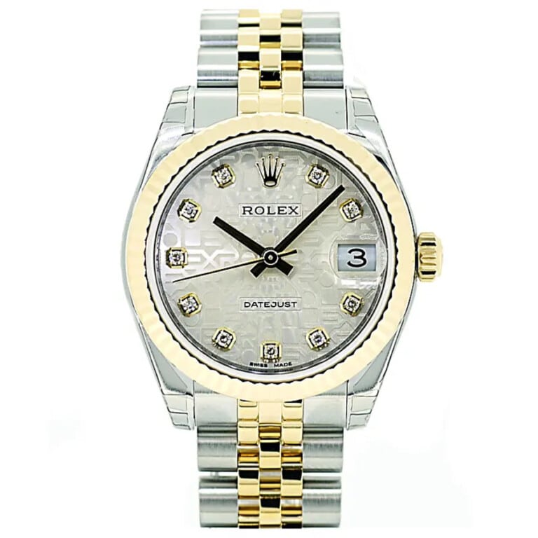 Rolex Lady-Datejust 31mm Jubilee Gold/Steel with Silver Diamond Dial Watch 2017