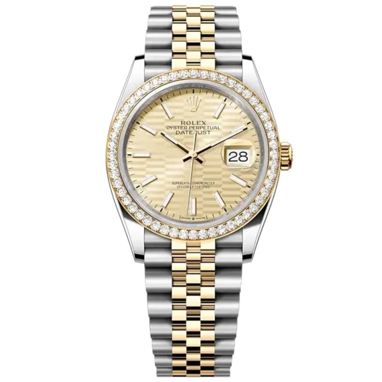 Rolex Datejust Stainless Steel & Yellow Gold 126283RBR-0025 36mm Champagne Fluted Motif Dial 2024