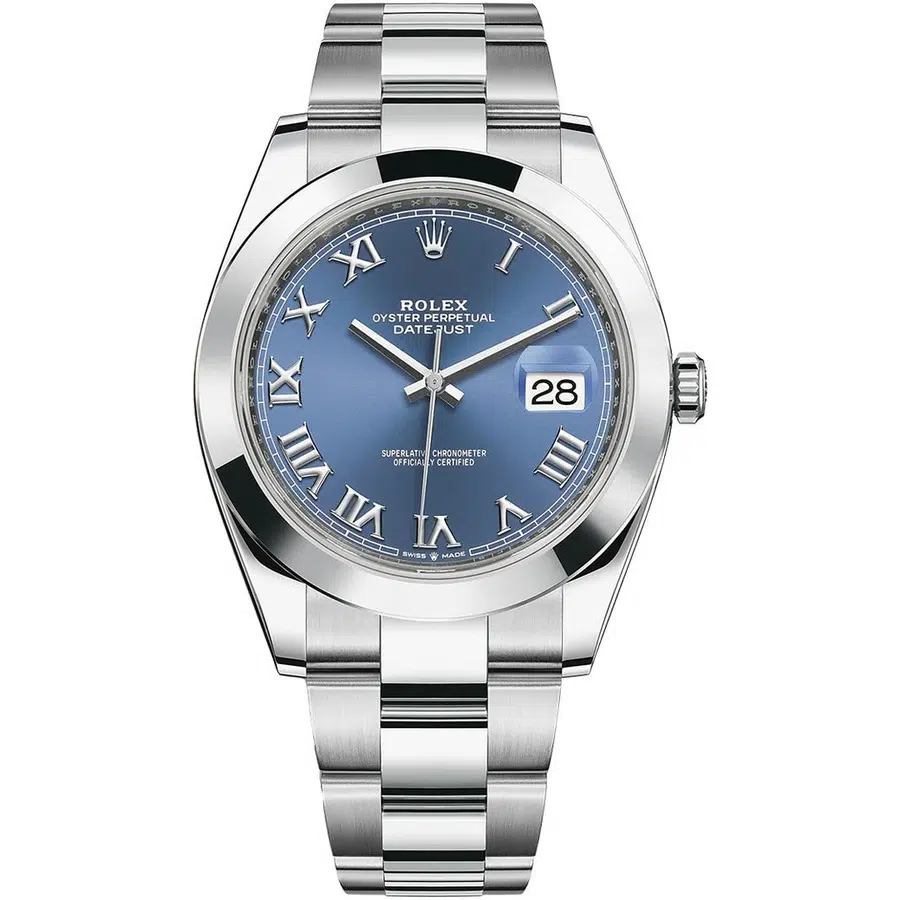Rolex Blue Roman Dial Datejust 41mm 126300 Stainless Steel Oyster Watch MINT 2021