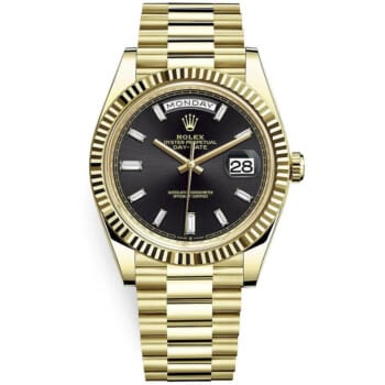 Rolex Day-Date 228238-0004 40mm Yellow Gold Black Diamond Dial