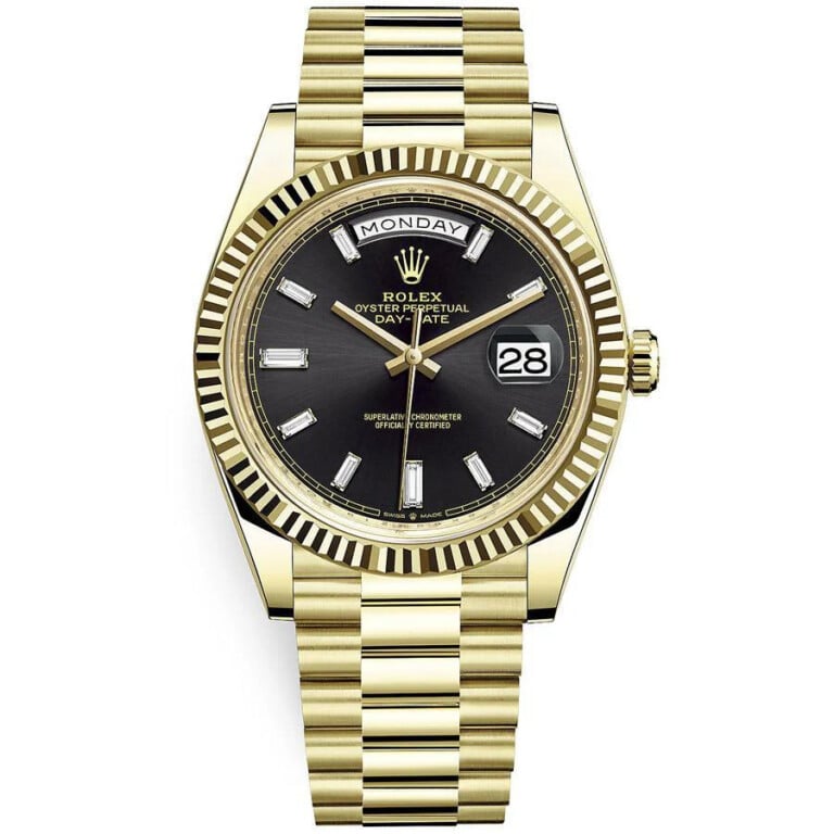 Rolex Day-Date 228238-0004 40mm Yellow Gold Black Diamond Dial