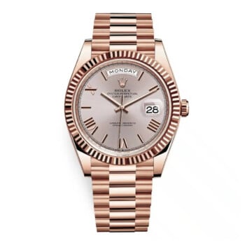Rolex Day Date 40mm 228235-0001 Rose Gold with Sundust Dial Watch 2024