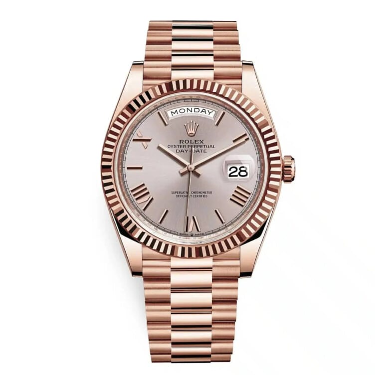 Rolex Day Date 40mm 228235-0001 Rose Gold with Sundust Dial Watch 2024
