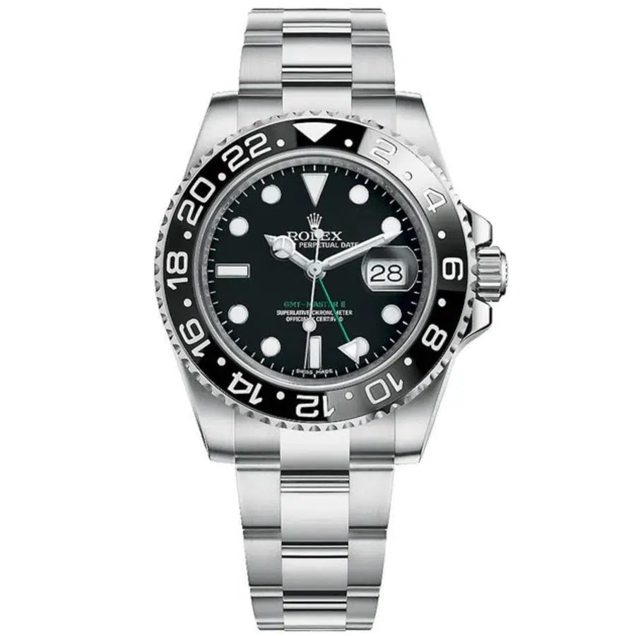 Rolex Oyster Bracelet GMT-Master II 40mm 116710LN Steel Watch Black Dial 2010