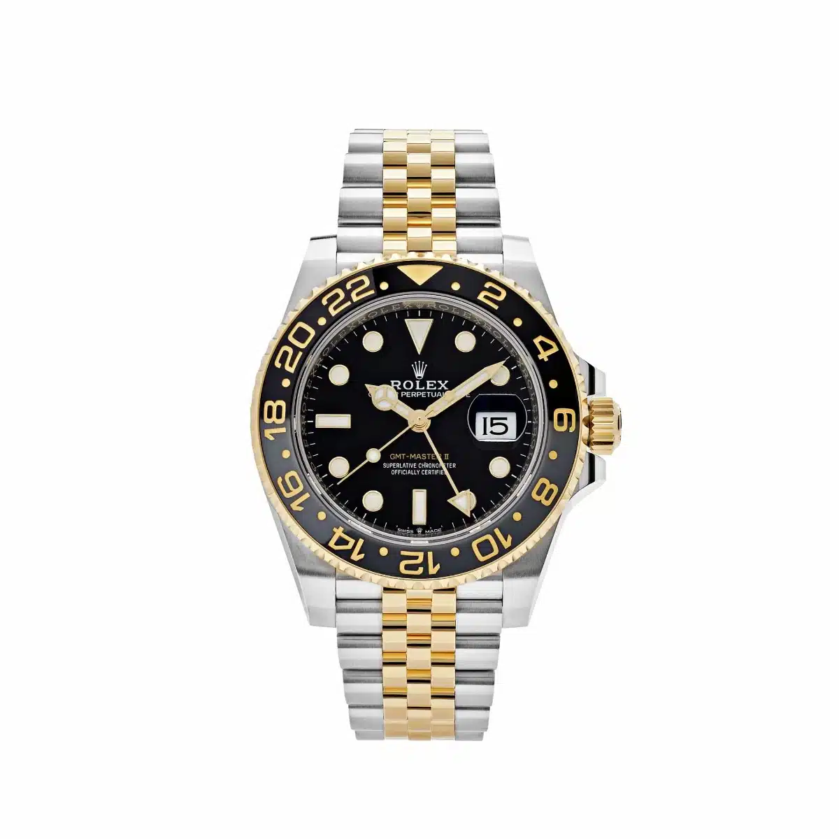 Rolex GMT Master II Black Dial 126713GRNR Stainless Steel & Yellow Gold Watch Jubilee 2023