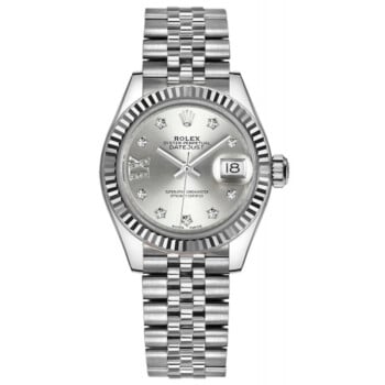 Rolex Lady-Datejust 28mm 279174 Jubilee Stainless Steel Watch Silver Star Diamond Dial