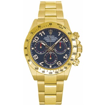 Rolex Cosmograph Daytona Blue Dial 40mm Oyster 116528 Yellow Gold Watch 2013