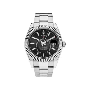 Rolex Sky-Dweller Black Dial 42mm Oyster Bracelet 326934 Stainless Steel Watch MINT 2019