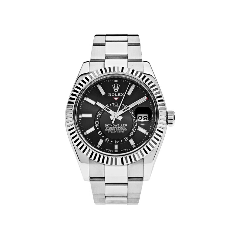 Rolex Sky-Dweller Black Dial 42mm Oyster Bracelet 326934 Stainless Steel Watch MINT 2019