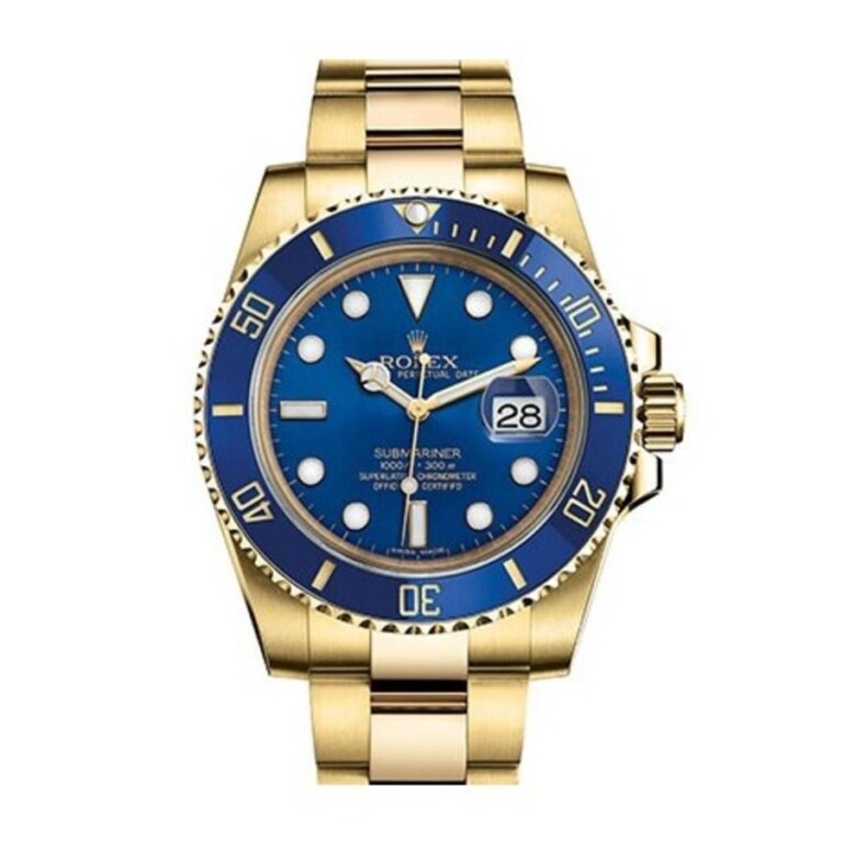 Rolex Submariner Date 116618LB 40mm Yellow Gold with Blue Dial Watch 2011
