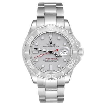 Rolex Yacht-Master 40mm 16622 Stainless Steel Watch Platinum Dial Platinum Bezel (Rolex Box Included)