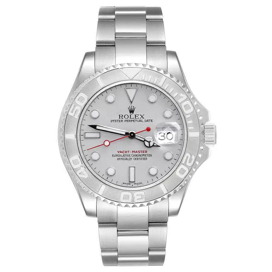 Rolex Yacht-Master 40mm 16622 Stainless Steel Watch Platinum Dial Platinum Bezel (Rolex Box Included)