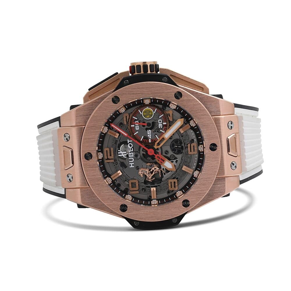 Hublot Big Bang Ferrari 401.OX.0123.VR 18kt King Gold Men's Watch White Rubber Strap