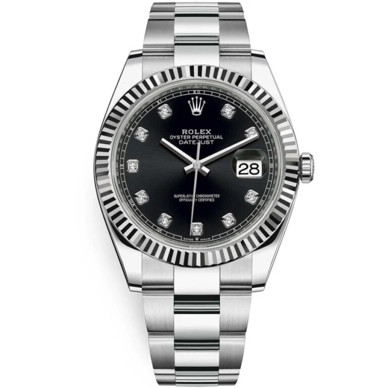 Rolex Datejust Oyster 41mm 126334 Stainless Steel Watch Black Diamond Dial 2022