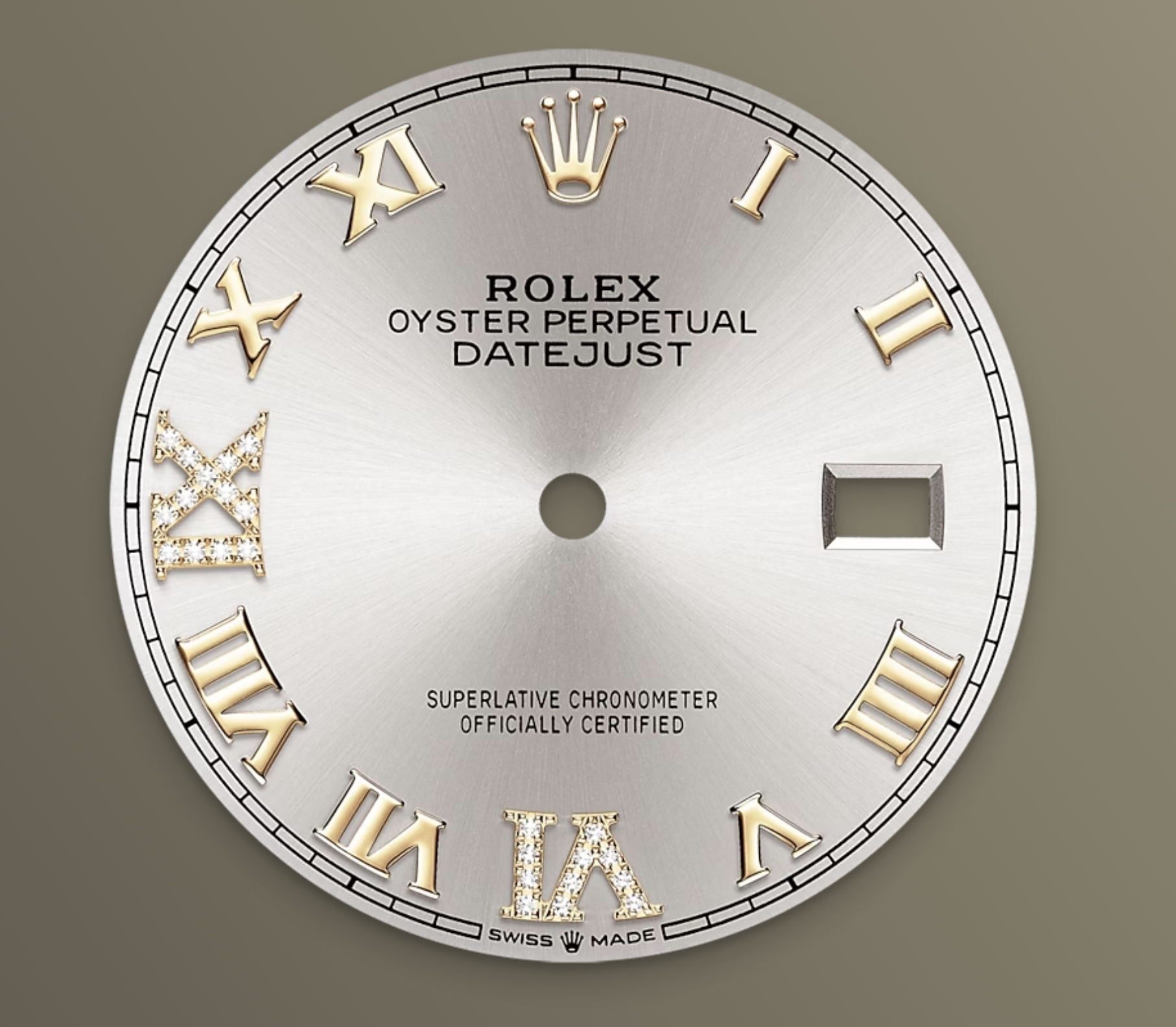 Rolex Datejust 36mm Stainless Steel and Yellow Gold Custom Diamond Bezel Custom Diamond Dial 2005-2006