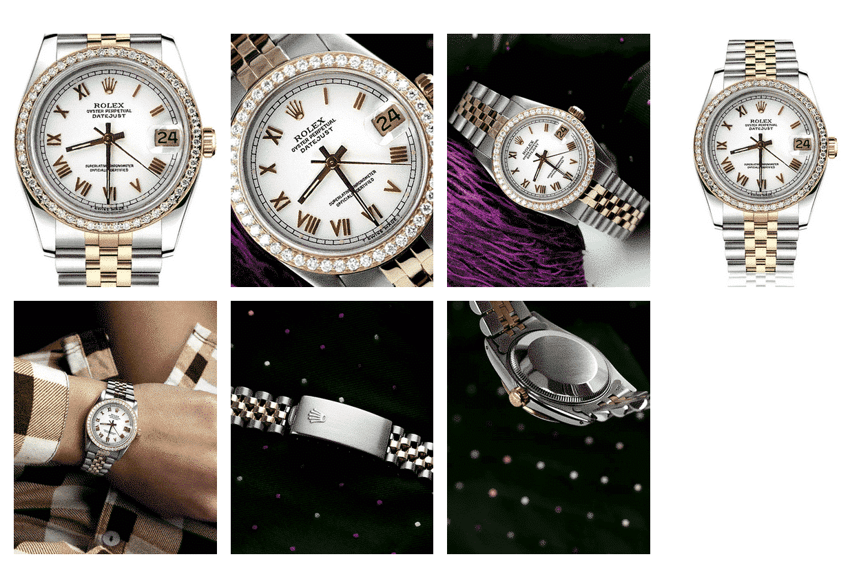 Rolex Datejust 31 White Roman Dial Two Tone Ladies Watch Diamond Bezel 68273