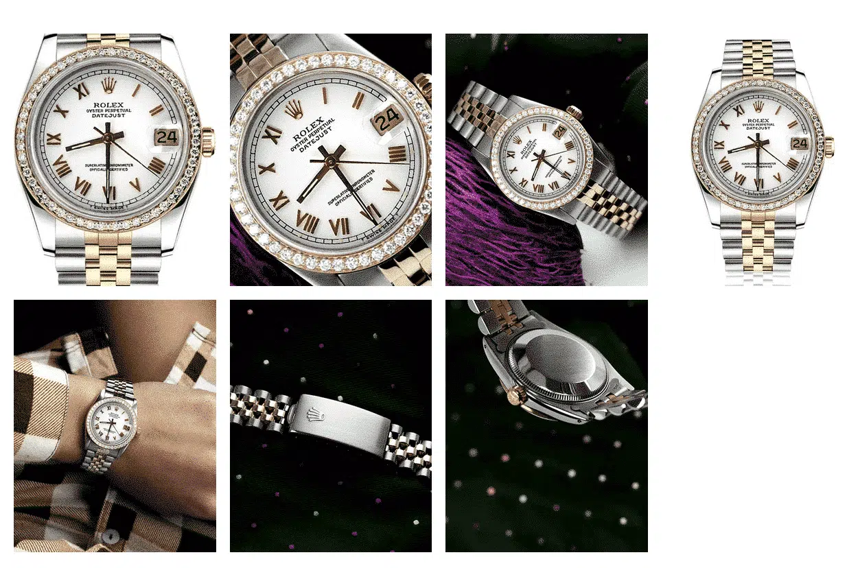 Rolex Datejust 31 White Roman Dial Two Tone Ladies Watch Diamond Bezel 68273 – image 2