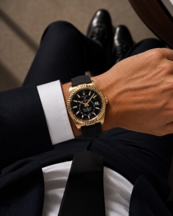 Rolex Sky-Dweller 336238 yellow gold watch, dial detail