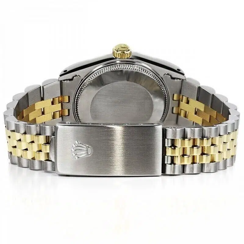 Rolex Datejust 36mm Diamond Bezel & Shoulders White Mother of Pearl Diamond Dial Two Tone Jubilee Watch – image 7